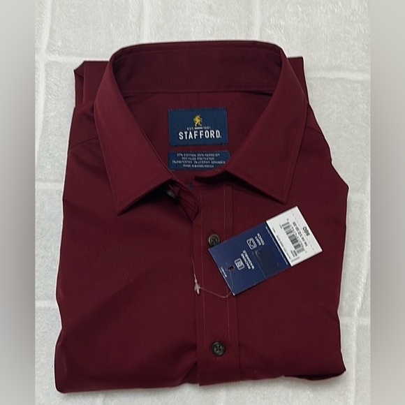 Stafford Men's Classic Maroon Shirt‎ - Picture 1 of 6